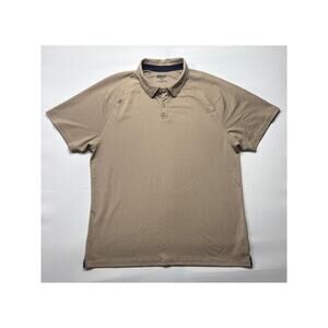 Rhone Men's Short Sleeve Tan Lightweight Golf Polo Shirt - Size XL